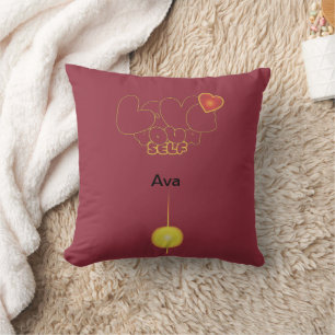 Love Yourself Inspirational Word Art Cushion