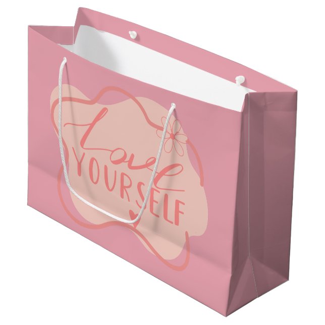 Love yourself  large gift bag (Front Angled)