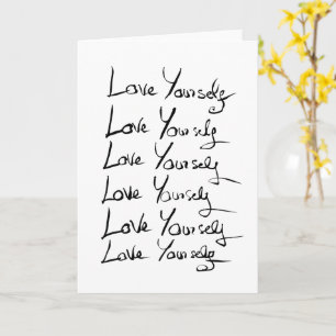 Love yourself! Motivational calligraphy quote Card