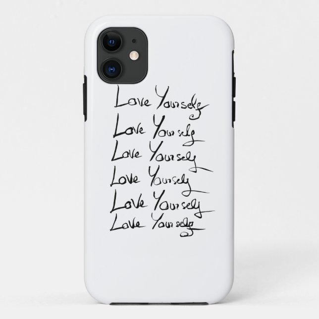Love yourself!  Motivational calligraphy quote Case-Mate iPhone Case (Back)