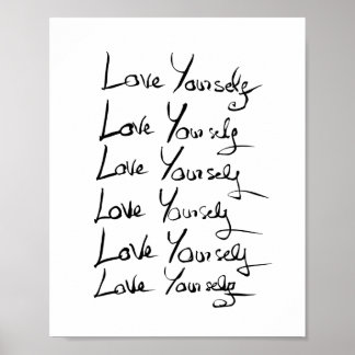 Love yourself! Motivational calligraphy quote Poster