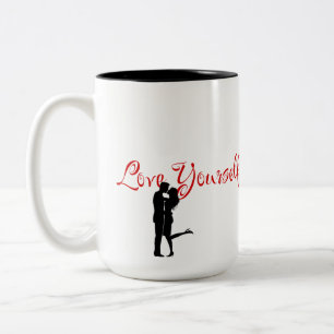 Love Yourself Red Romantic Quote Coffee Mug