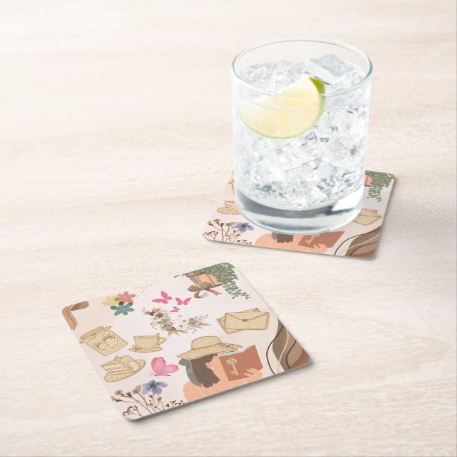 Love yourself  square paper coaster (Insitu)