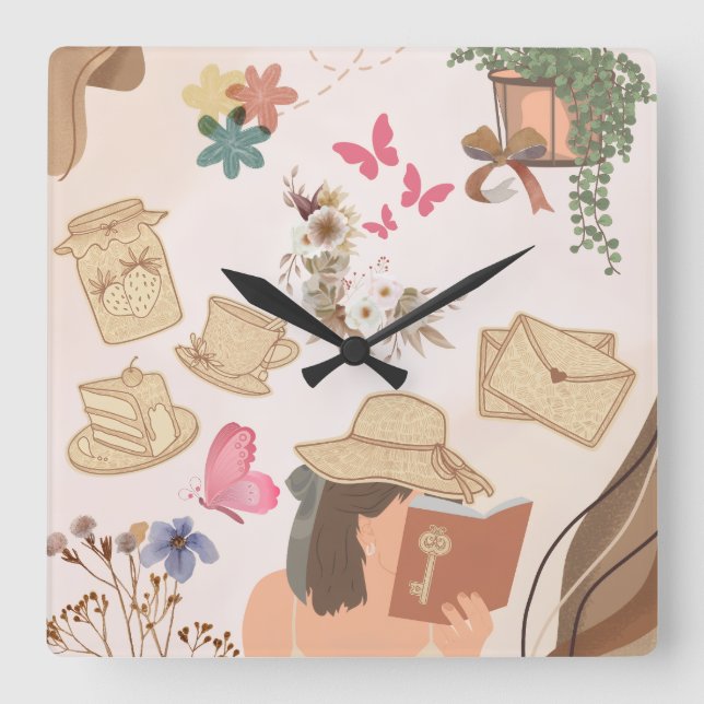 Love yourself  square wall clock (Front)