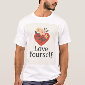 Love Yourself T-shirt - floral design and message