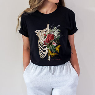 Love Yourself t-shirt Skeleton Flower
