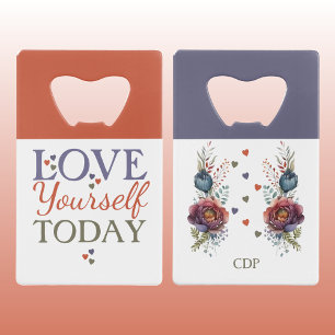 Love yourself today floral add initials