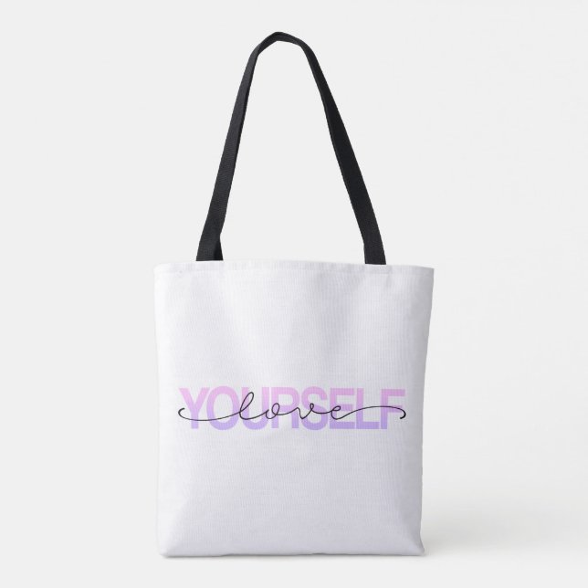 Love Yourself Valentine Calligraphy | Tote Bag (Back)