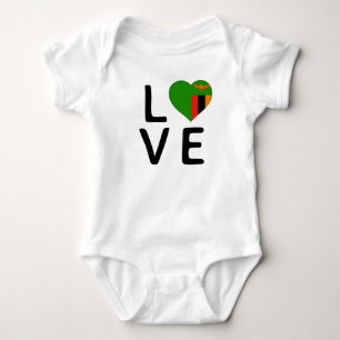 Love - Zambia Flag Baby Bodysuit