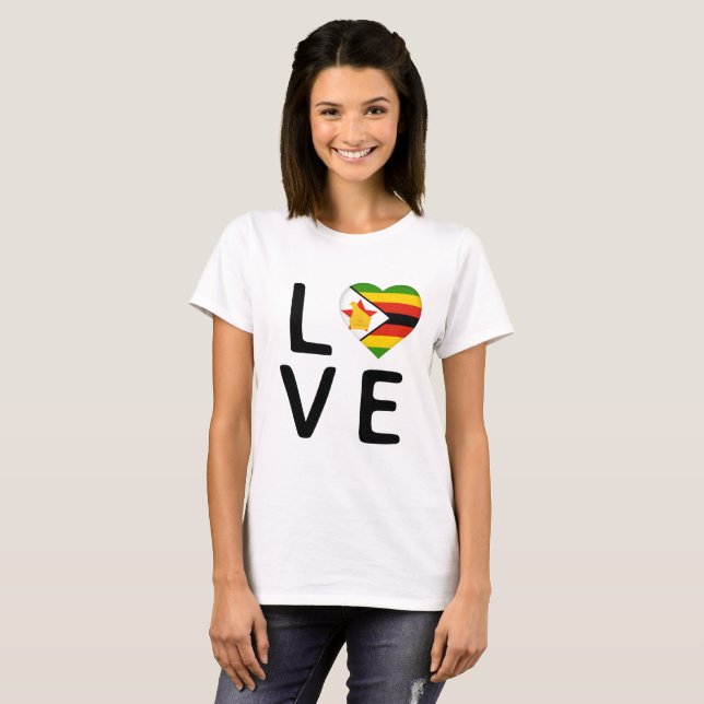 Love - Zimbabwe Flag T-Shirt (Front Full)