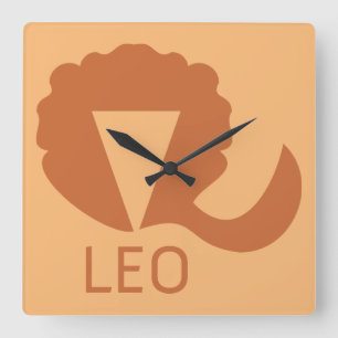 LOVE ZODIAC SIGNS LEO BY MASANSER SQUARE WALL CLOCK