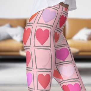 Loveable Bubblegum Pink Valentines Love Pattern Leggings