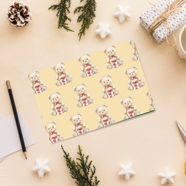 Loveable Christmas Teddy Bear Tissue Paper (Creator Uploaded)