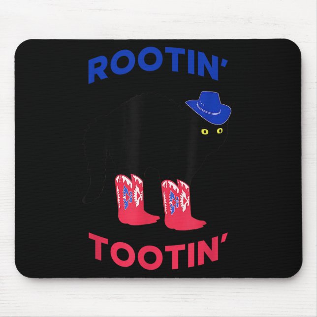Loveable Cowboy Cat, Rootin Tootin Cat  Mouse Mat (Front)