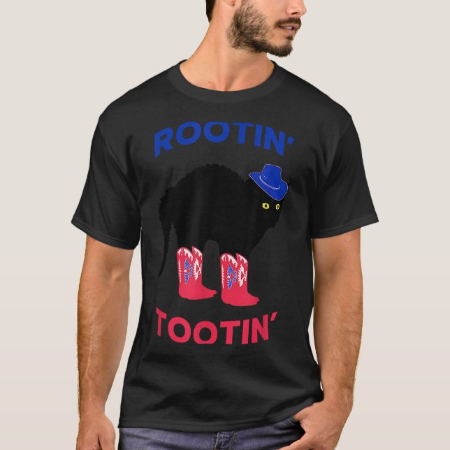 Loveable Cowboy Cat, Rootin Tootin Cat  T-Shirt (Front)
