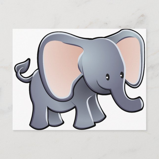 loveable elephant children’s cartoon character postcard (Front)