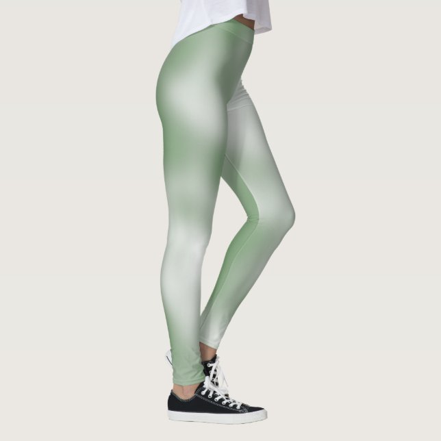 Loveable Green Classic Shaded White Leggings (Right)
