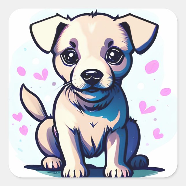 Loveable Lab Square Sticker (Front)