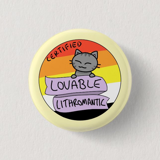 Loveable Lithromantic 3 Cm Round Badge (Front)