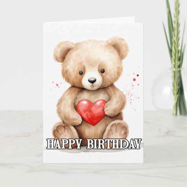 Loveable Little Teddy Bear Card (Front)