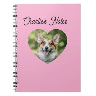 Loveable Pink Personalised Pet Dog Heart Frame  Notebook