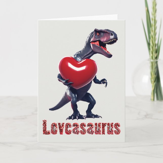 Loveasaurus Valentine's Day Card (Front)