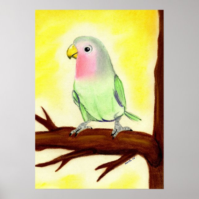 Lovebird Bird Portrait Poster (Front)