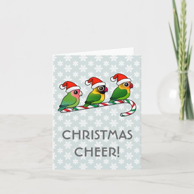 Lovebird Candy Cane Holiday Card (Front)