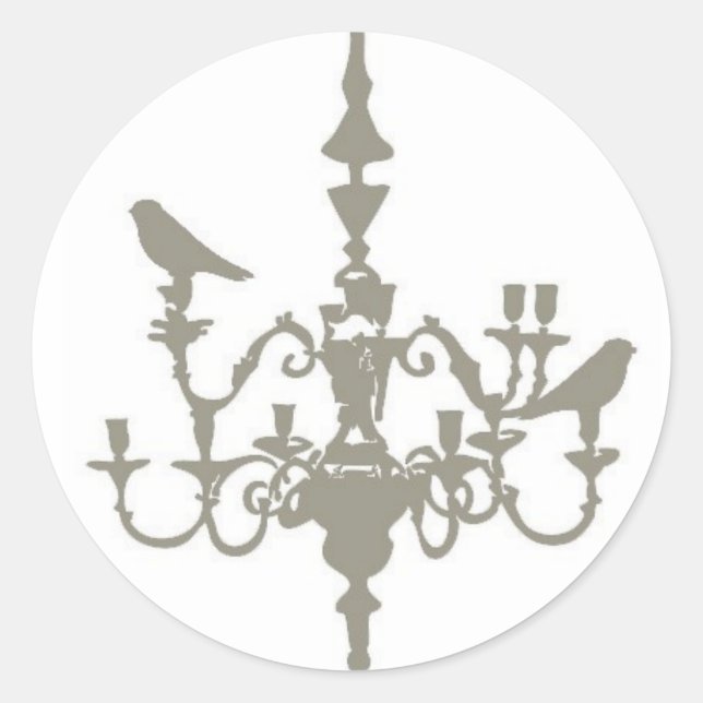 Lovebird Chandelier Classic Round Sticker (Front)