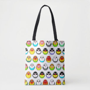 Lovebird colour mutations tote bag