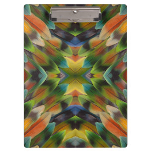 Lovebird feather kaleidoscope clipboard