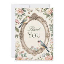LoveBird Floral Engagement Party Thank You Card