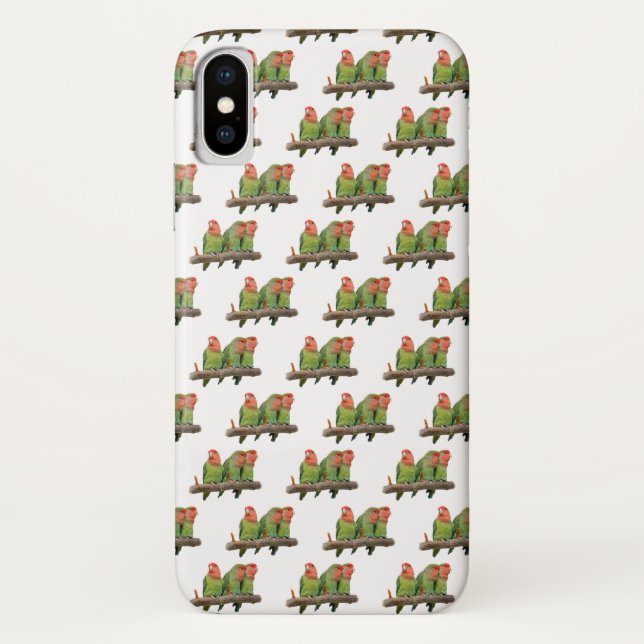 Lovebird Frenzy iPhone X Case (Choose Colour) (Back)