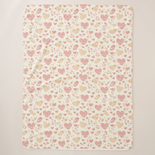 Lovebird & Heart Sherpa Blanket
