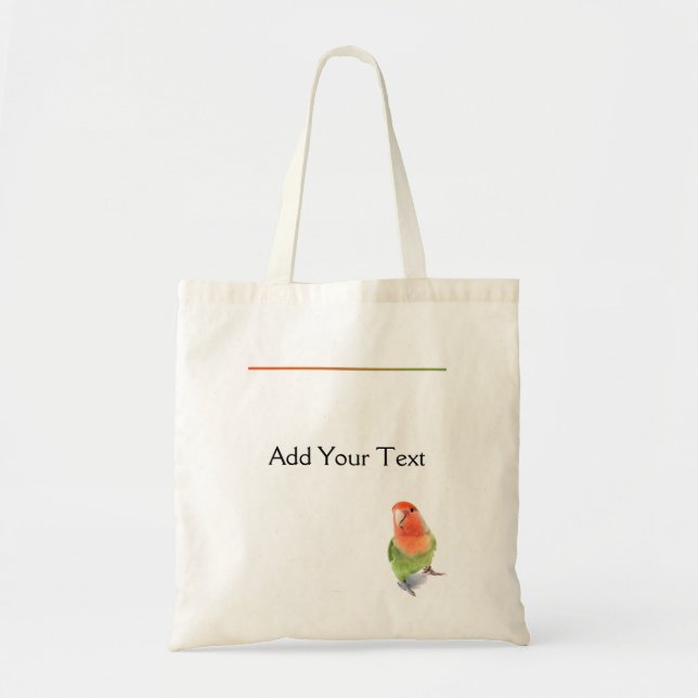 Lovebird on White Tote Bag (Front)