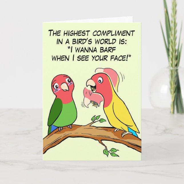 Lovebird parrot and bird way telling i love you card (Front)