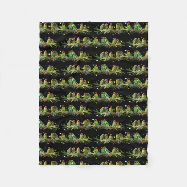 Lovebird Rainbow Fleece Blanket (Front)