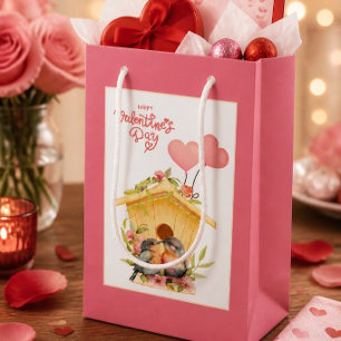 Lovebird Valentine's Day Small Gift Bag