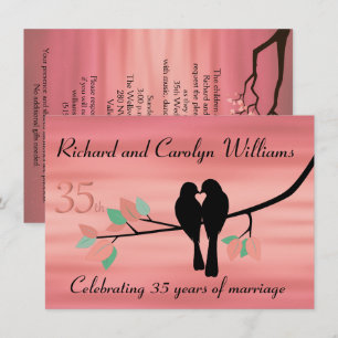 Lovebirds 35th Anniversary Celebration Invitation