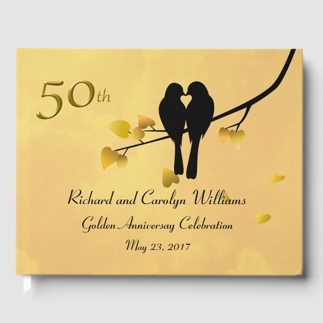 Lovebirds 50th Anniversary Guest Book (Front)
