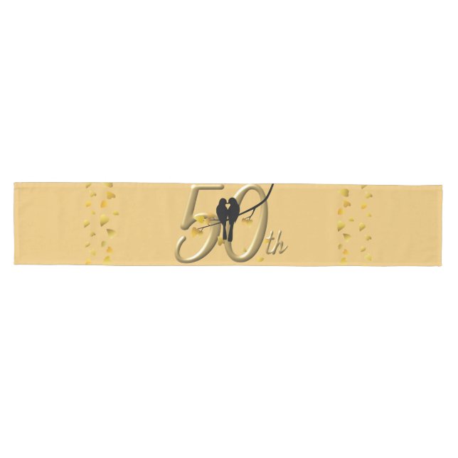 Lovebirds 50th Anniversary Medium Table Runner (Horizontal)