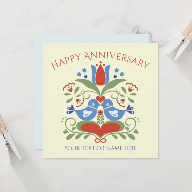 Lovebirds and Blossoms  Invitation (Front/Back In Situ)