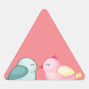 lovebirds-birds-love-romance triangle sticker
