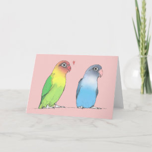 Lovebirds Blank Greeting Card