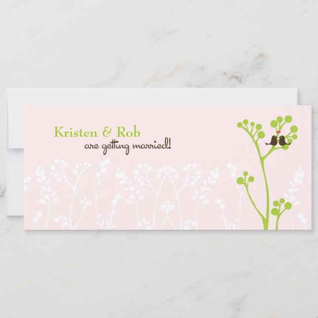 Lovebirds (Blush Pink) Invitation (Front)