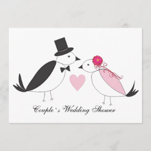 Lovebirds Bridal Couple Wedding Shower Invitation