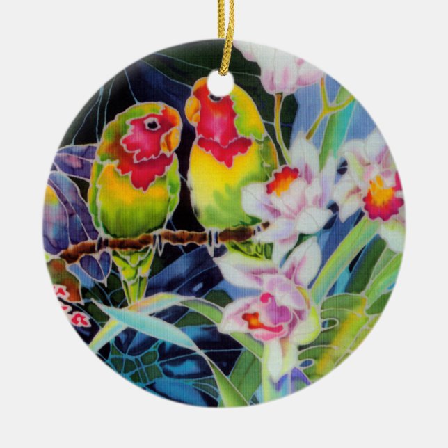Lovebirds Christmas Tree Ornament Gift (Front)