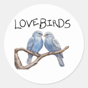 Lovebirds Classic Round Sticker