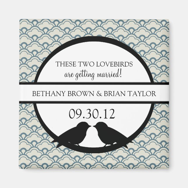 Lovebirds Collection Save the Date Magnet (Front)