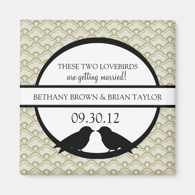 Lovebirds Collection Save the Date Magnet (Front)